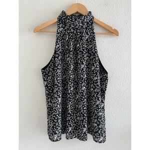 Sen Collection Adah High Neck Sleeveless Top Black Star Sz.M Whimsical Celestial